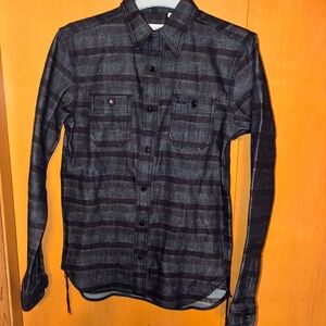 Gustin USA-Made Dark Plaid Cotton Workshirt – Small/Long
